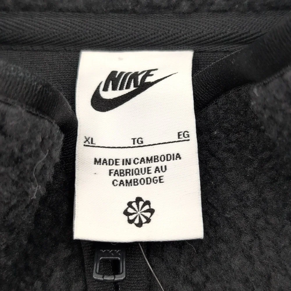 Nike Club Winterized Fleece Sherpa Jacket Black Mens XL FB8386-010 Oversized Fit